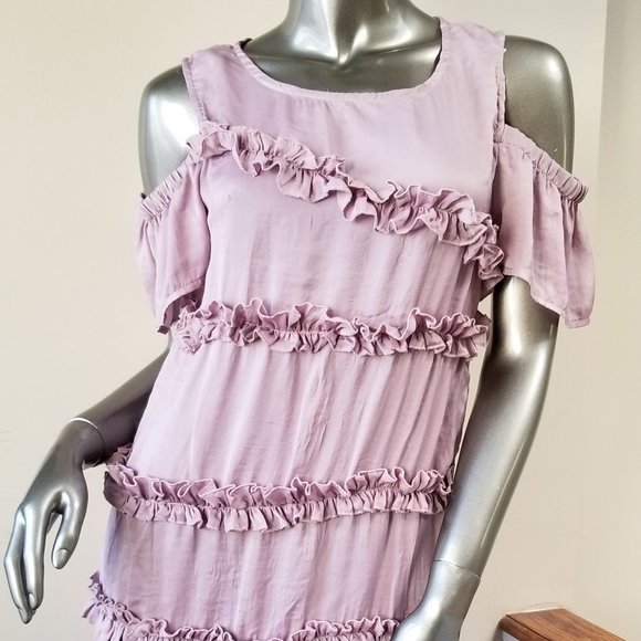 Dusty Rose Ruffle Summer Dress - Picture 1 of 6
